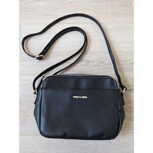 Roots Canada Genuine Leather Crossbody Bag Purse Shoulder Black 90s Retro